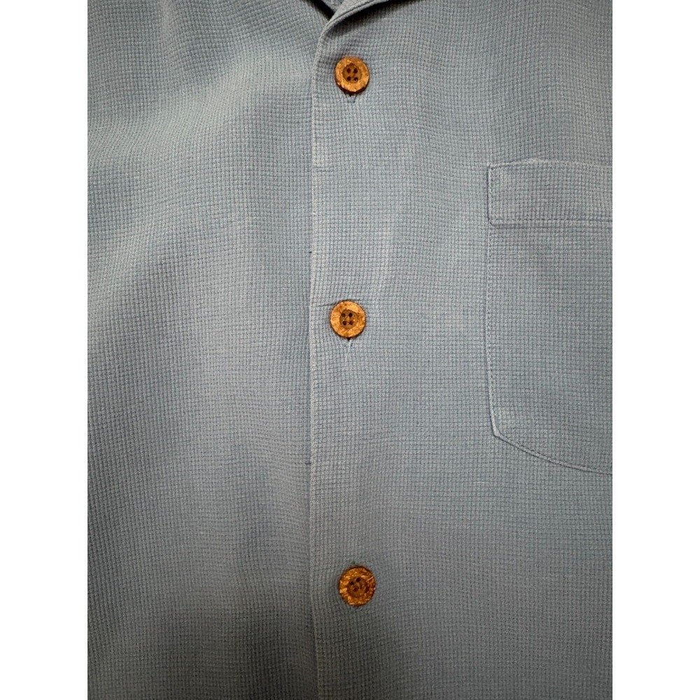 Tommy Bahama Silk Cotton Camp Shirt XL Blue Resort Casual - Picture 5 of 14